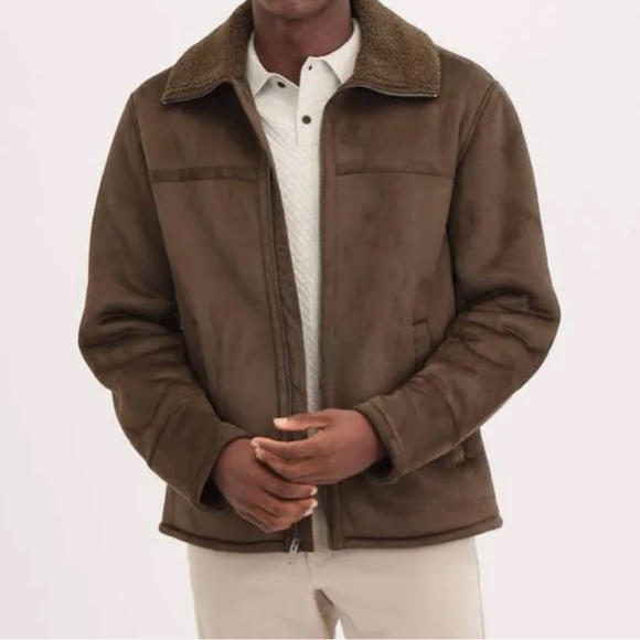 Magaschoni faux suede men’s jacket in small.  Olive green. NWT - Picture 1 of 5